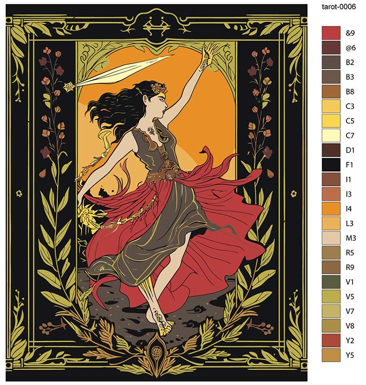 Картина по номерам «Карта таро девушка, мистика гадание» — картинка 2