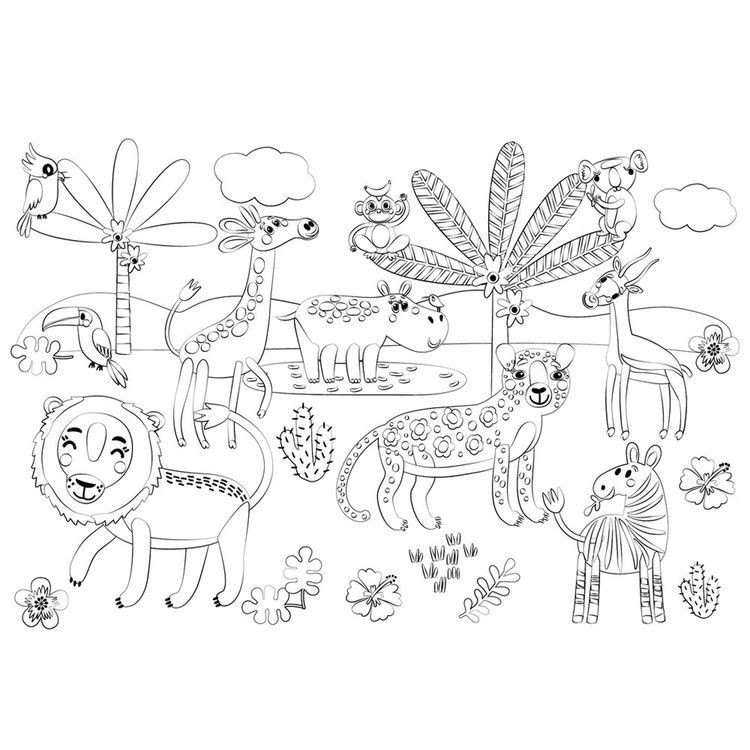 Коврик для творчества - многоразовая раскраска «Африка» — картинка 3