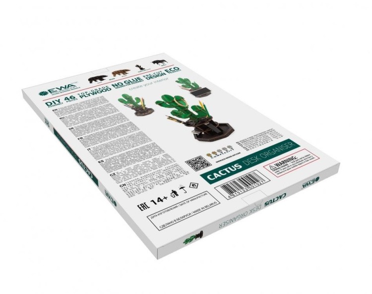 Конструктор из дерева «Настольный органайзер Кактус зеленый», Eco Wood Art — картинка 5