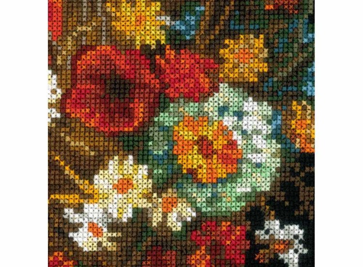 Набор для вышивания «Ваза с маками, васильками и хризантемами» по мотивам картины В. Ван Гога — картинка 3