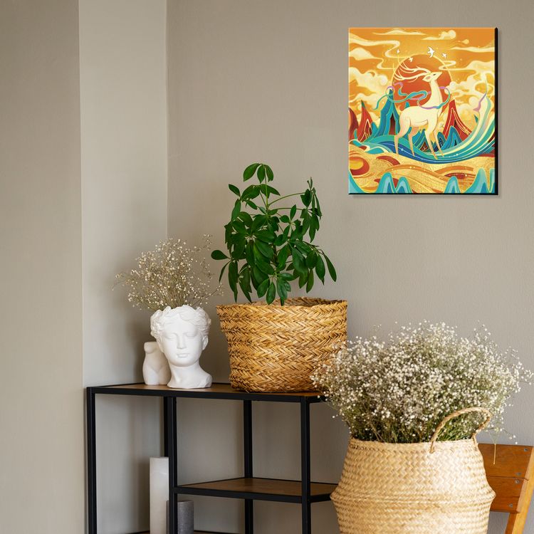 Картина по номерам с поталью «Олень» — картинка 4