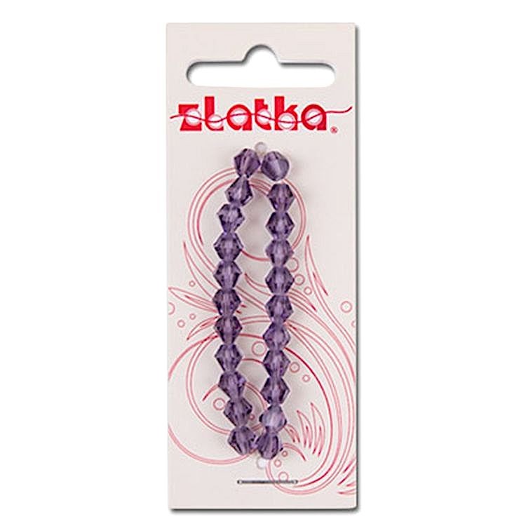 Бусины стеклянные Zlatka 6х6 мм, 22 шт., на нити, стекло, цвет: №08 красный — картинка 2