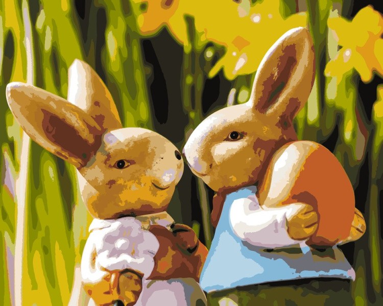 Картина по номерам «Весенние кролики»
