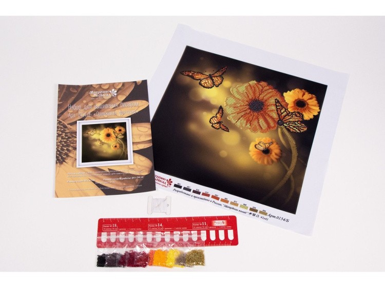 Набор вышивки бисером подушки «Оранжевая фантазия» — картинка 3