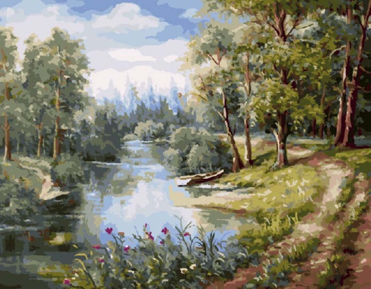 Картина по номерам «Дорога через лес»