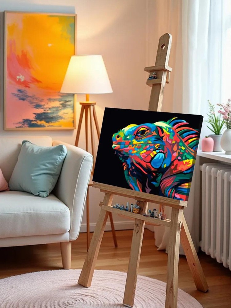 Картина по номерам «Радужная игуана» — картинка 9