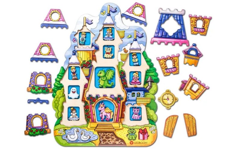 Развивающее пособие из дерева «Пазл. Сказочный замок» — картинка 3