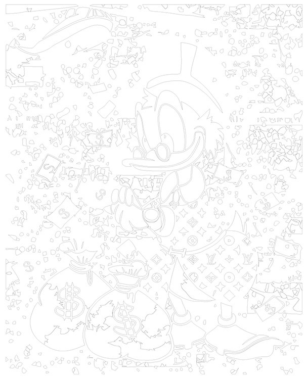 Картина по номерам «Скрудж МакДак с долларами 2» — картинка 3