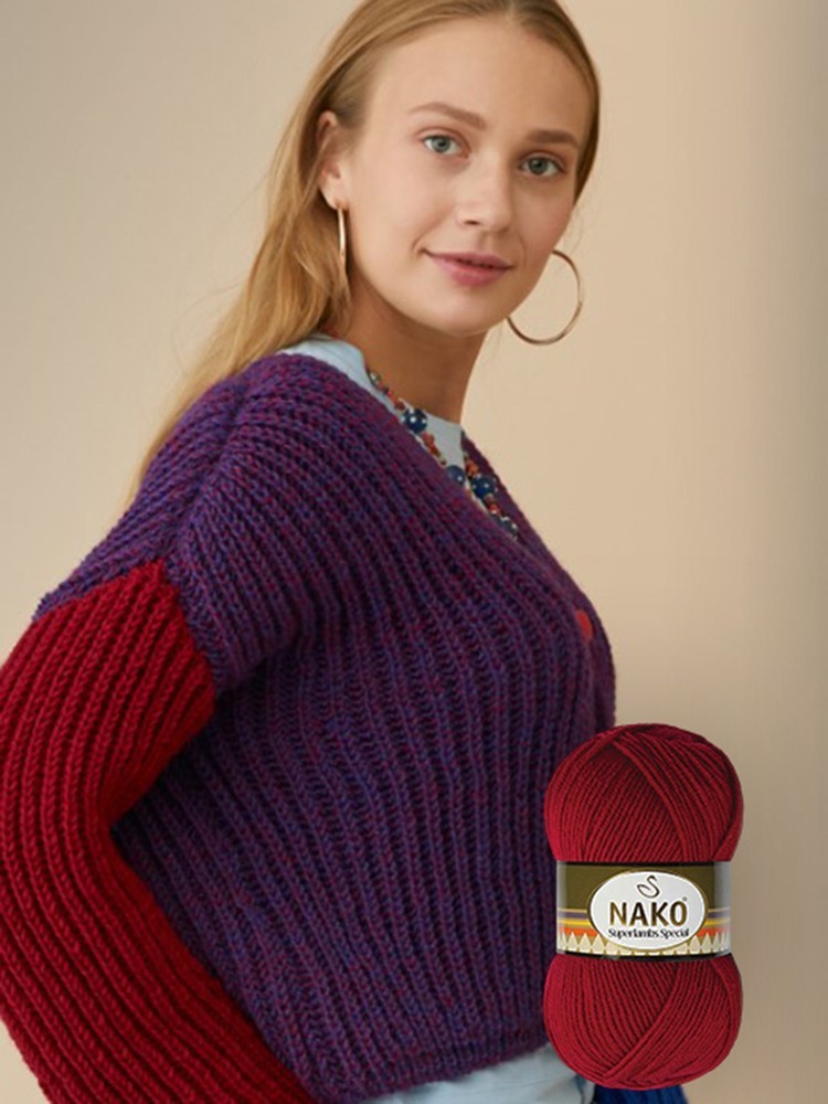 Пряжа NAKO SUPERLAMBS SPECIAL (Нако Суперламбс специал), (4987), темно-коричневый, 5 шт. по 100 г — картинка 11