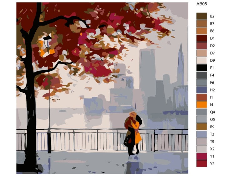 Картина по номерам «Осень в городе» — картинка 2