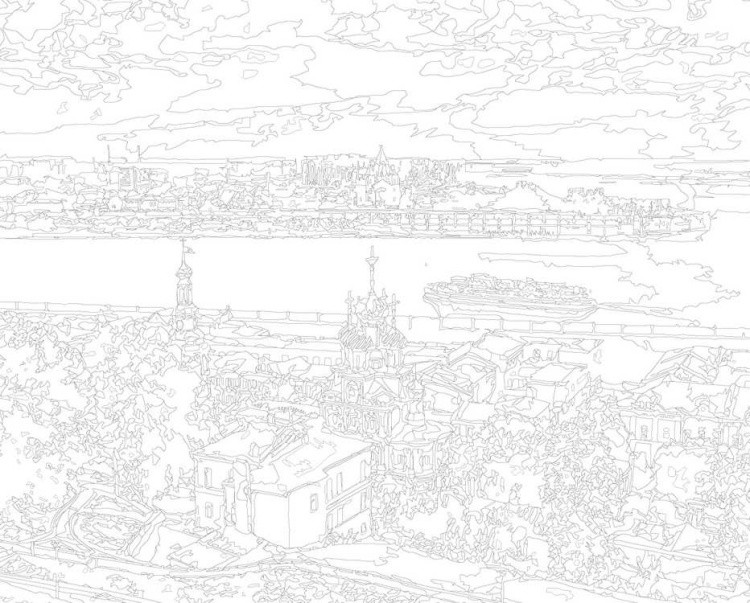 Картина по номерам «Вид на Волгу. Нижний Новгород» — картинка 3