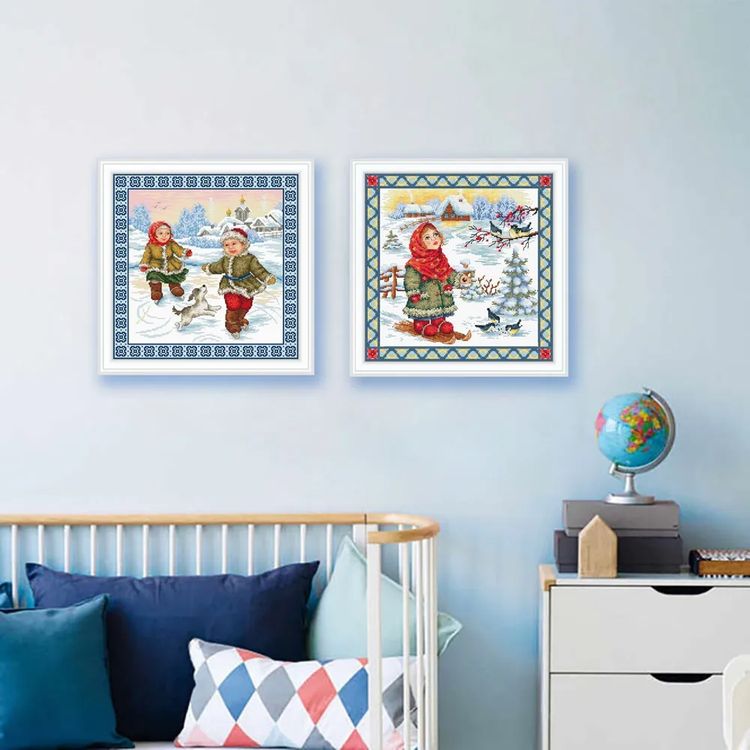 Набор для вышивания «Зимние забавы. Катание на коньках» — картинка 9