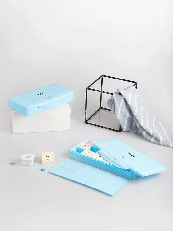 Набор гуашевых красок HIMI голубой 18 цветов по 30 мл — картинка 4