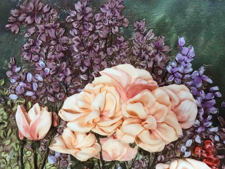 Вышивка лентами «Притяжение» — картинка 4