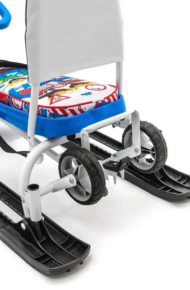 Снегокат детский со спинкой Тимка спорт 6 С машинками — картинка 10