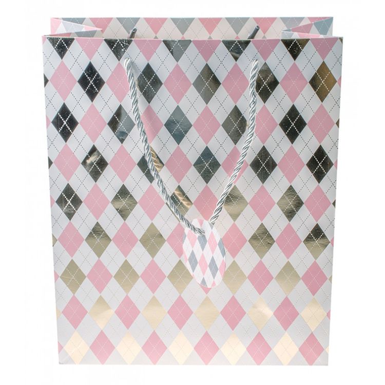 Подарочный пакет «Розовые ромбы» — картинка 3