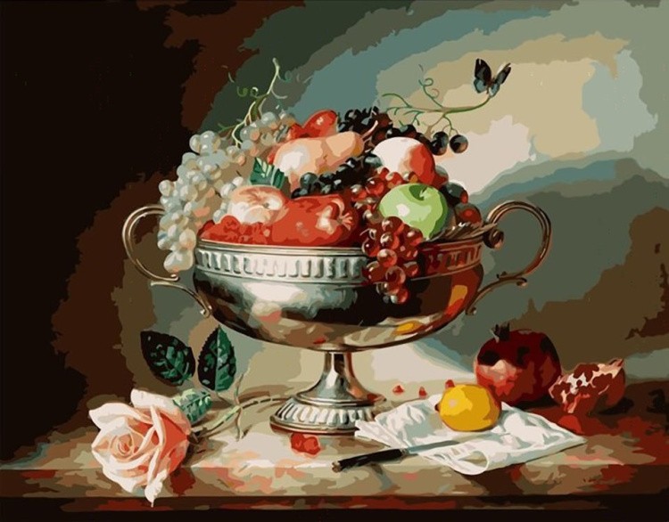 Картина по номерам «Чаша с фруктами»
