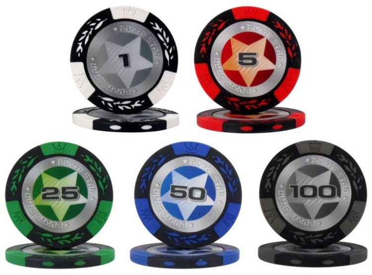 Покерный набор STARS, 200 фишек 14 г с номиналом в кожаном кейсе — картинка 3