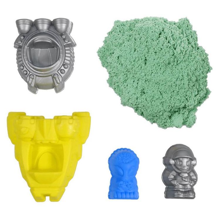 Космический пластичный песок «Космическое путешествие» 1 кг светится в темноте жёлтым цветом — картинка 4