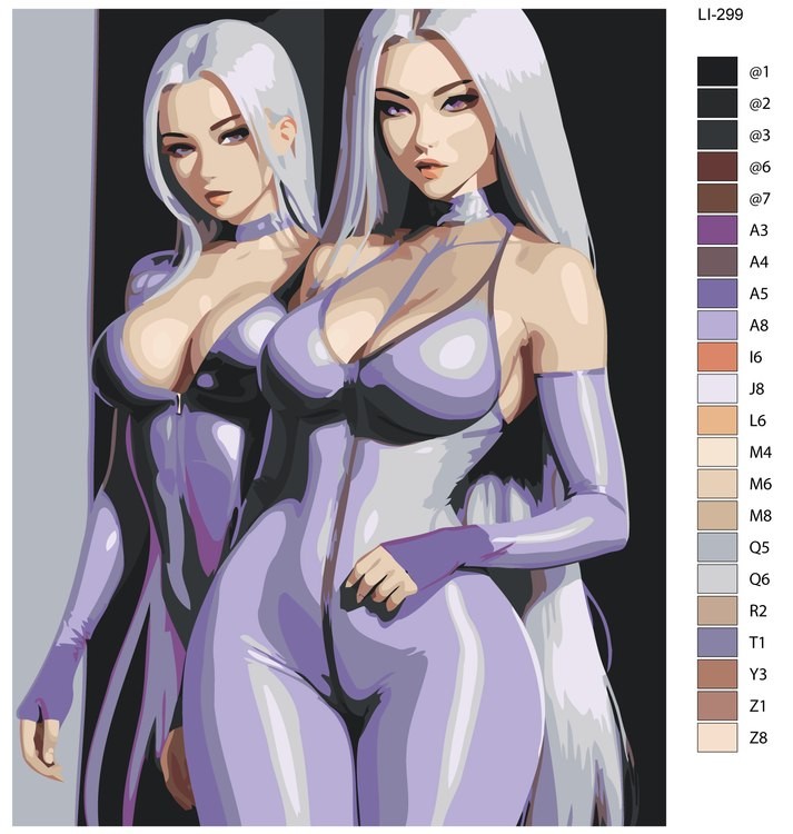 Картина по номерам «Девушки-подружки» — картинка 2