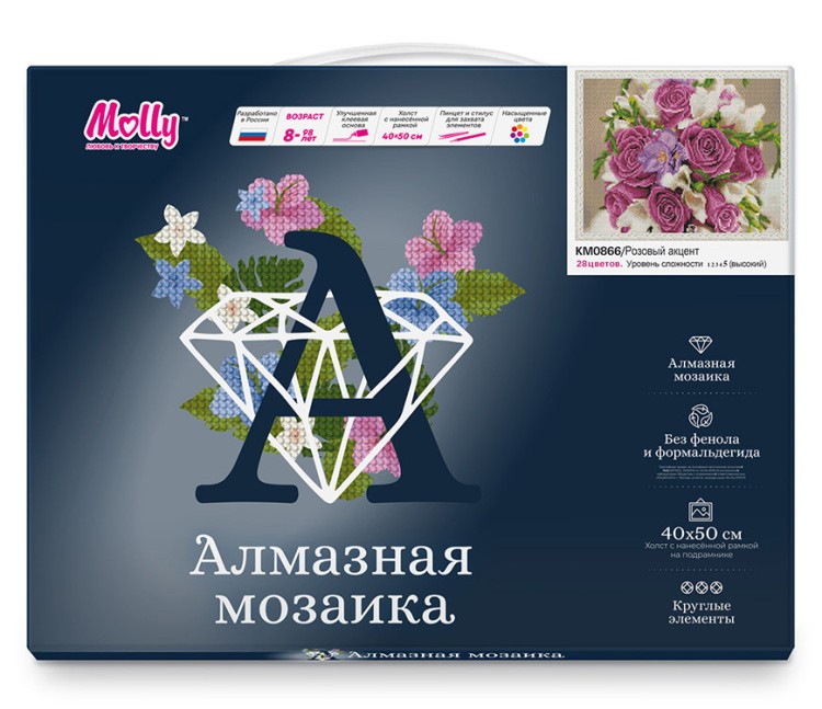 Алмазная вышивка «Розовый акцент» — картинка 2