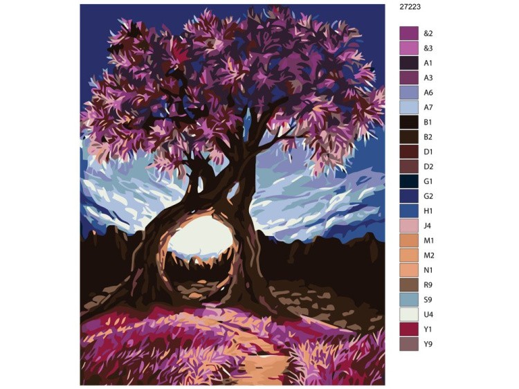 Картина по номерам «Розовое дерево» — картинка 2