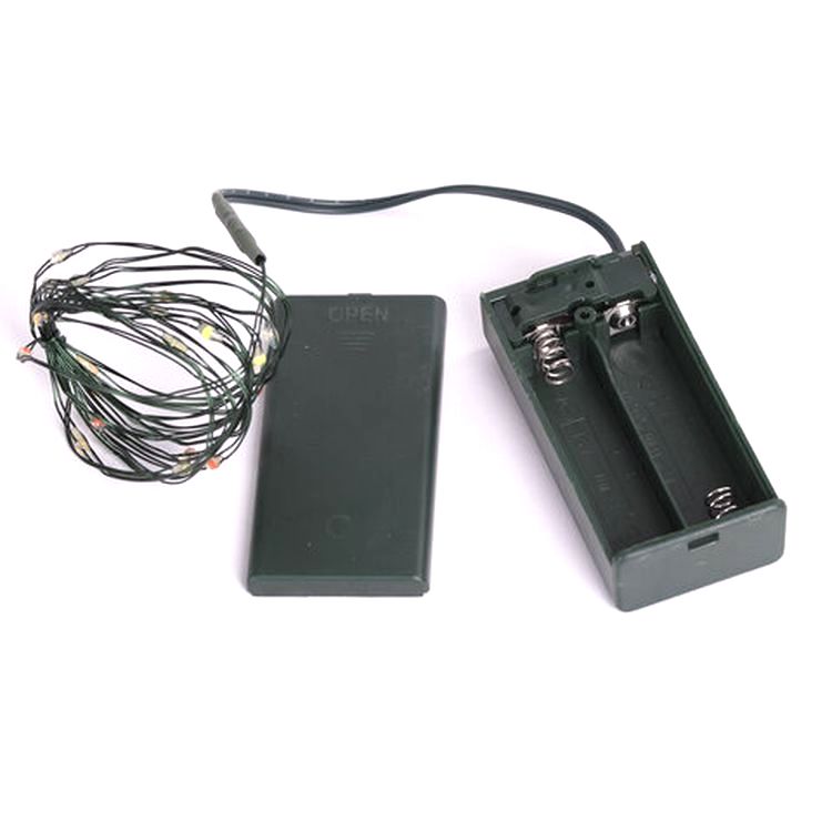 Ель искусственная декоративная, 50 см, зеленая, с гирляндой и игрушками — картинка 8