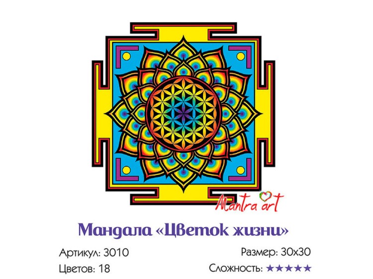 Картина по номерам «Мандала Цветок жизни» — картинка 3
