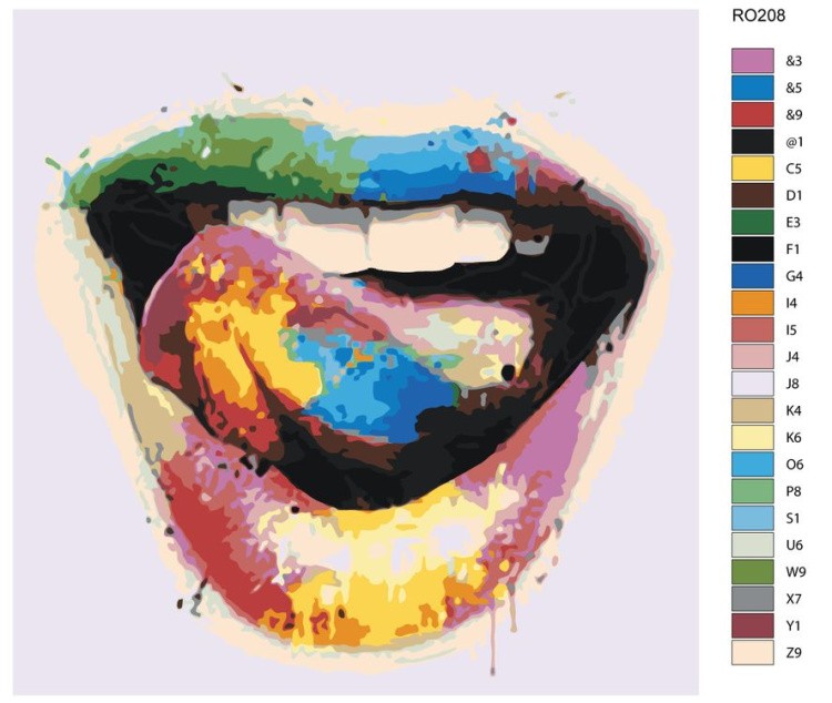 Картина по номерам «Радужные губы» — картинка 2