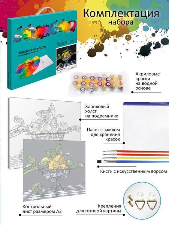 Картина по номерам «Ваза с лимонами» — картинка 4