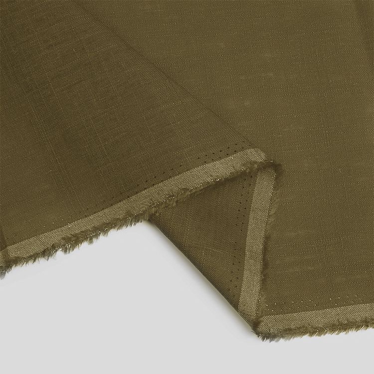 Ткань льняная, 1 м x 140 см, 190 г/м², цвет: хаки, TBY — картинка 4