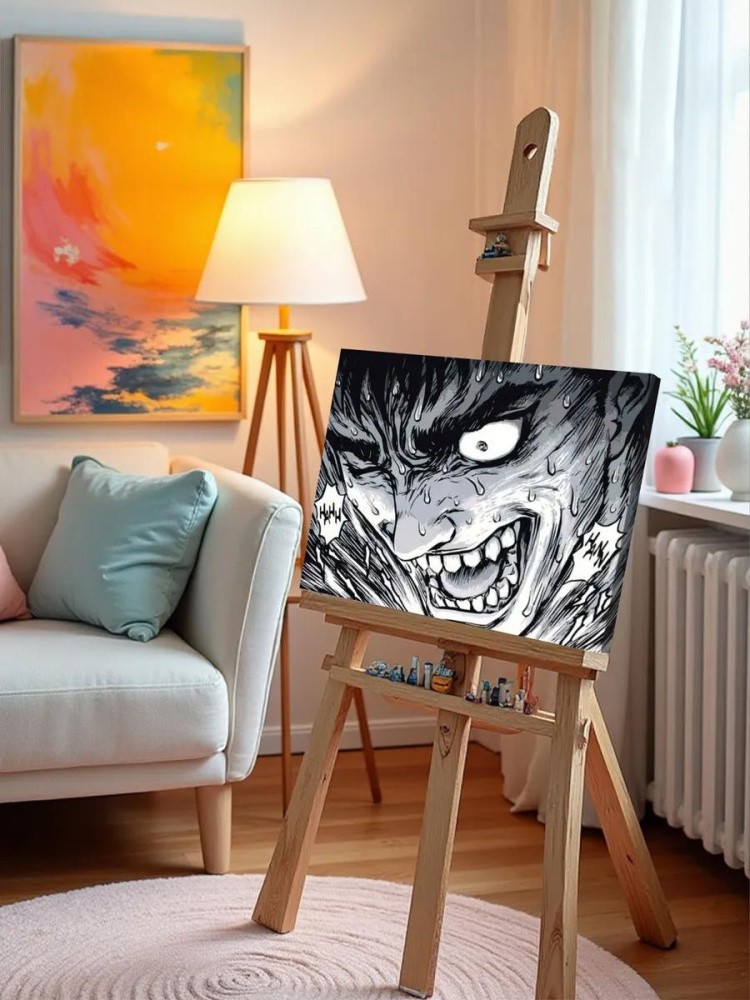 Картина по номерам «Берсерк Berserk манга аниме: Гатс чб» — картинка 9