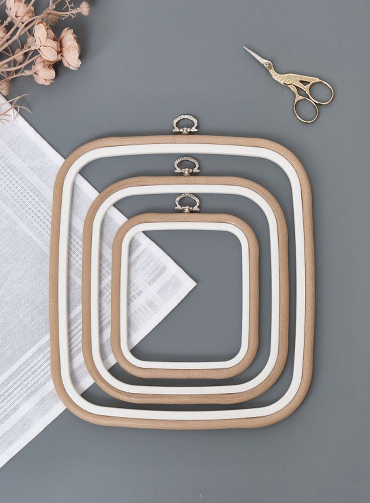 Пяльцы-рамка каучуковые 23х25 см, высота 10 мм, цвет: бежевый, Nurge — картинка 3