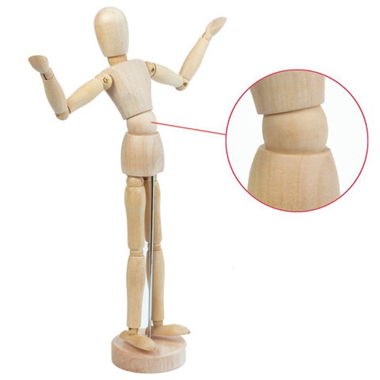 Манекен человека художественный женский, дерево, высота 30 см, BRAUBERG ART CLASSIC  — картинка 4