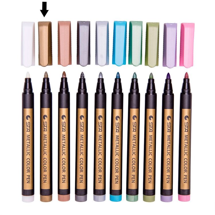 Металлизированный маркер для создания эффектов, 1 шт., цвет: коричневый (Brown) — картинка 2