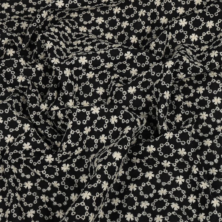 Ткань Шитье, 3 м x 150 см, 100 г/м², цвет: черный, принт, TBY — картинка 2