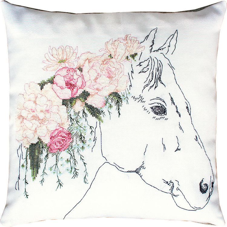 Набор для вышивания «Подушка. Лошадь в розах»