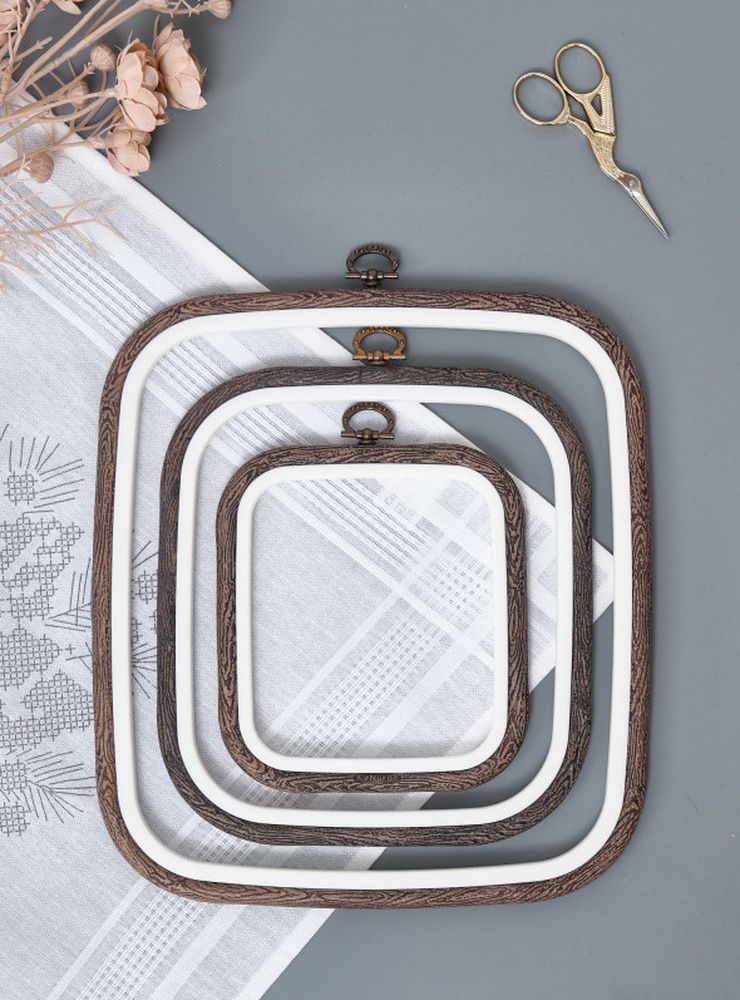 Пяльцы-рамка каучуковые 23х25 см, высота 10 мм, цвет: коричневый, Nurge — картинка 3