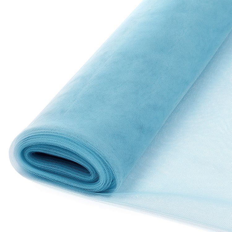 Еврофатин мягкий матовый Hayal Tulle, 5 м, ширина 300 см, 100% полиэстер, цвет: светло-голубой, Hayal — картинка 4