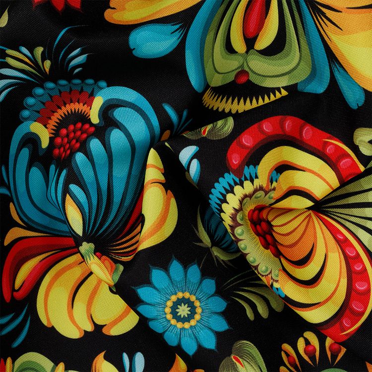 Ткань Габардин, 3 м x 155 см, 140 г/м², цвет: растительный принт, IDEAL — картинка 3