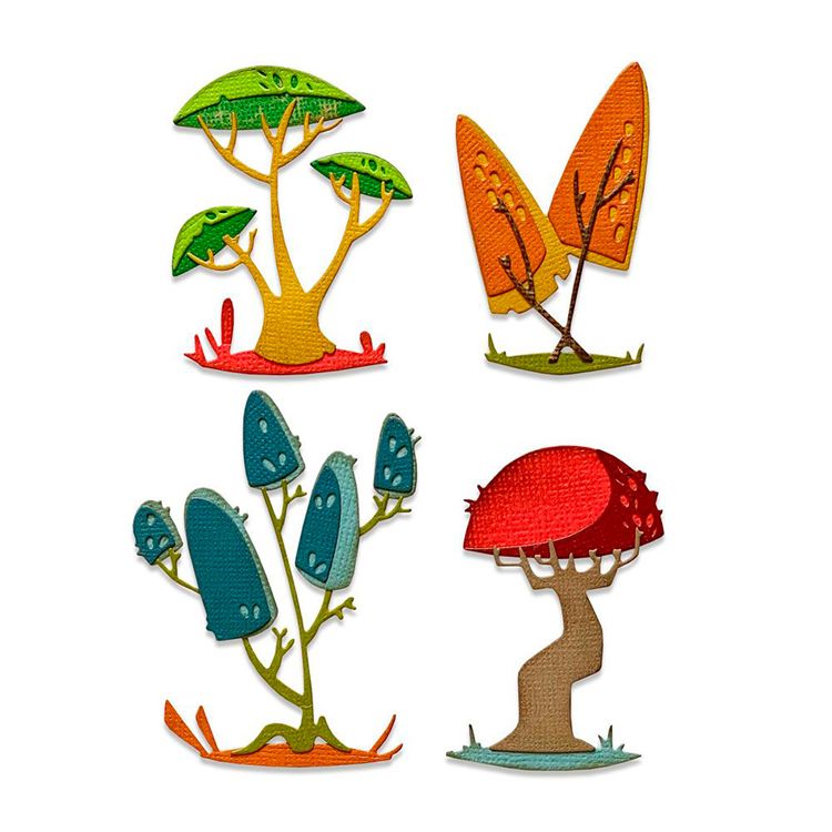 Ножи для вырубки «Причудливые поганки. Funky Toadstools by Tim Holtz», 5 шт., Sizzix