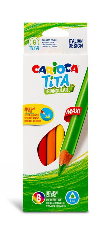 Карандаши цветные утолщенные пластиковые «Tita Maxi» 6 цв., Carioca