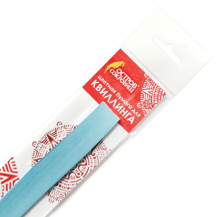 Бумага для квиллинга голубая, 125 полос, 3 мм х 300 мм, 130 г/м2, ОСТРОВ СОКРОВИЩ — картинка 2