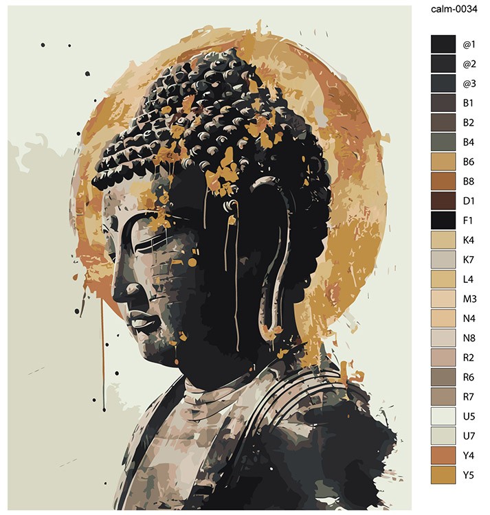 Картина по номерам «Религия буддизм: Будда статуя и круг» — картинка 2