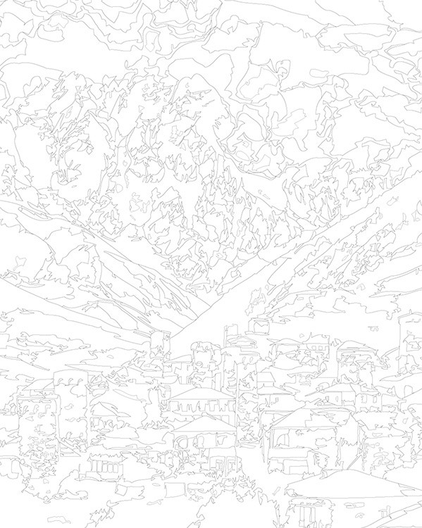 Картина по номерам «Кавказ, Грузия: село Ушгули, гора Шхара» — картинка 3