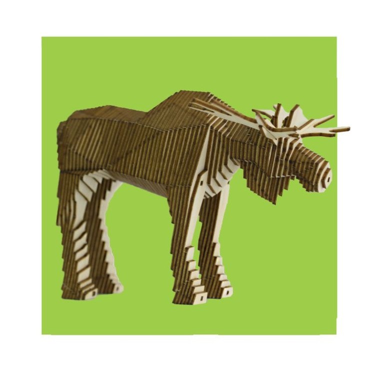 Деревянный конструктор «Лось», с набором карандашей, UNIWOOD — картинка 6