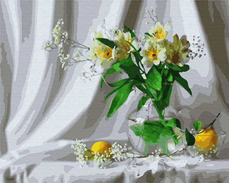 Картина по номерам «Лимоны и цветы»