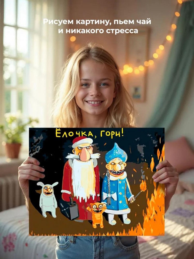 Картина по номерам «Ёлочка, гори!» — картинка 6