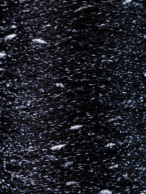 Пряжа бобинная OnlyWe Узелковый люрекс (шишибрики) (Y44), чёрный с серебристым люрексом, 1 шт., 50 г — картинка 2