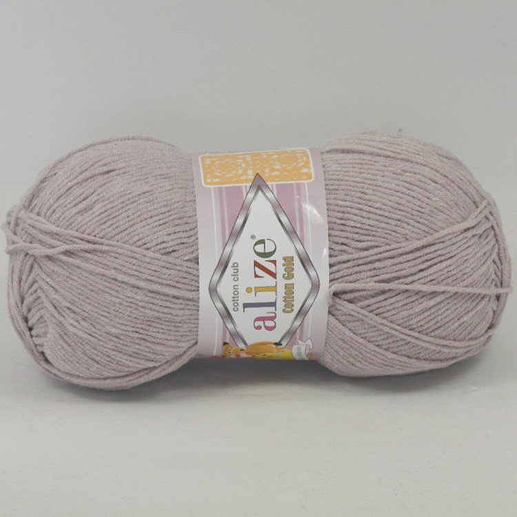 Пряжа ALIZE Cotton Gold (592), сиреневый лед, 5 шт. по 100 г — картинка 2